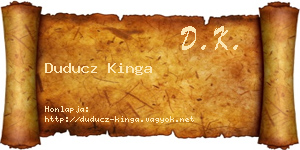 Duducz Kinga névjegykártya