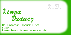kinga duducz business card